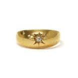 An 18ct gold single stone diamond ring,