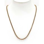 A rose gold oval belcher link chain,