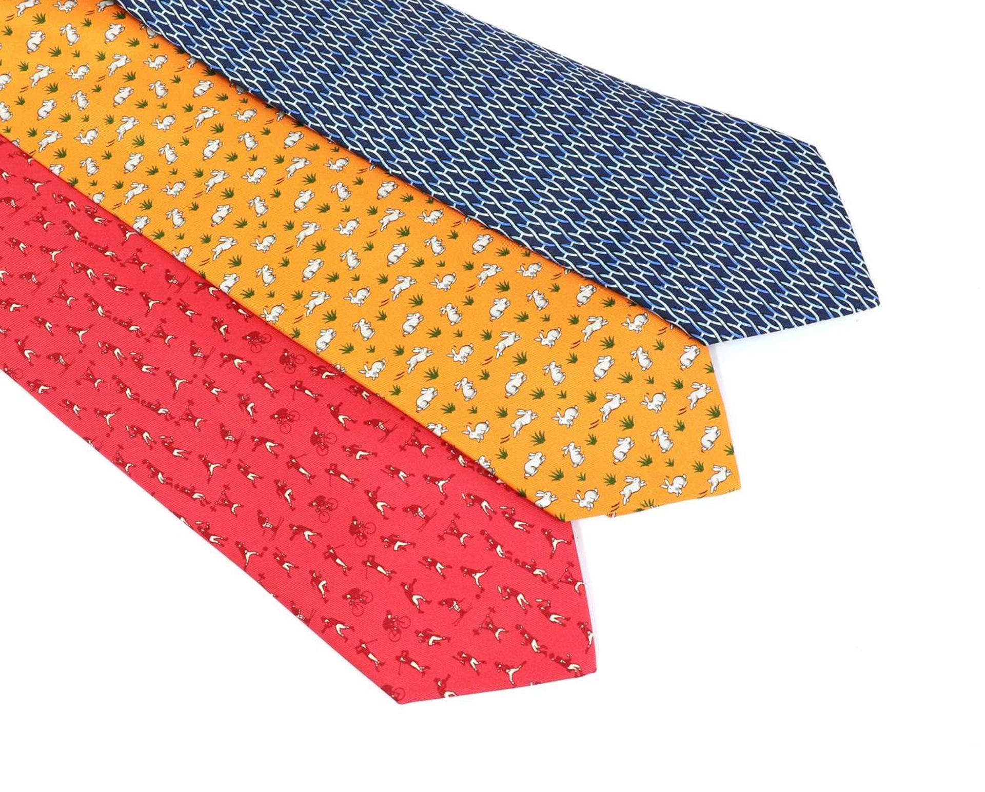 Three Hermes ties,