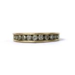 A 9ct gold diamond half eternity ring,