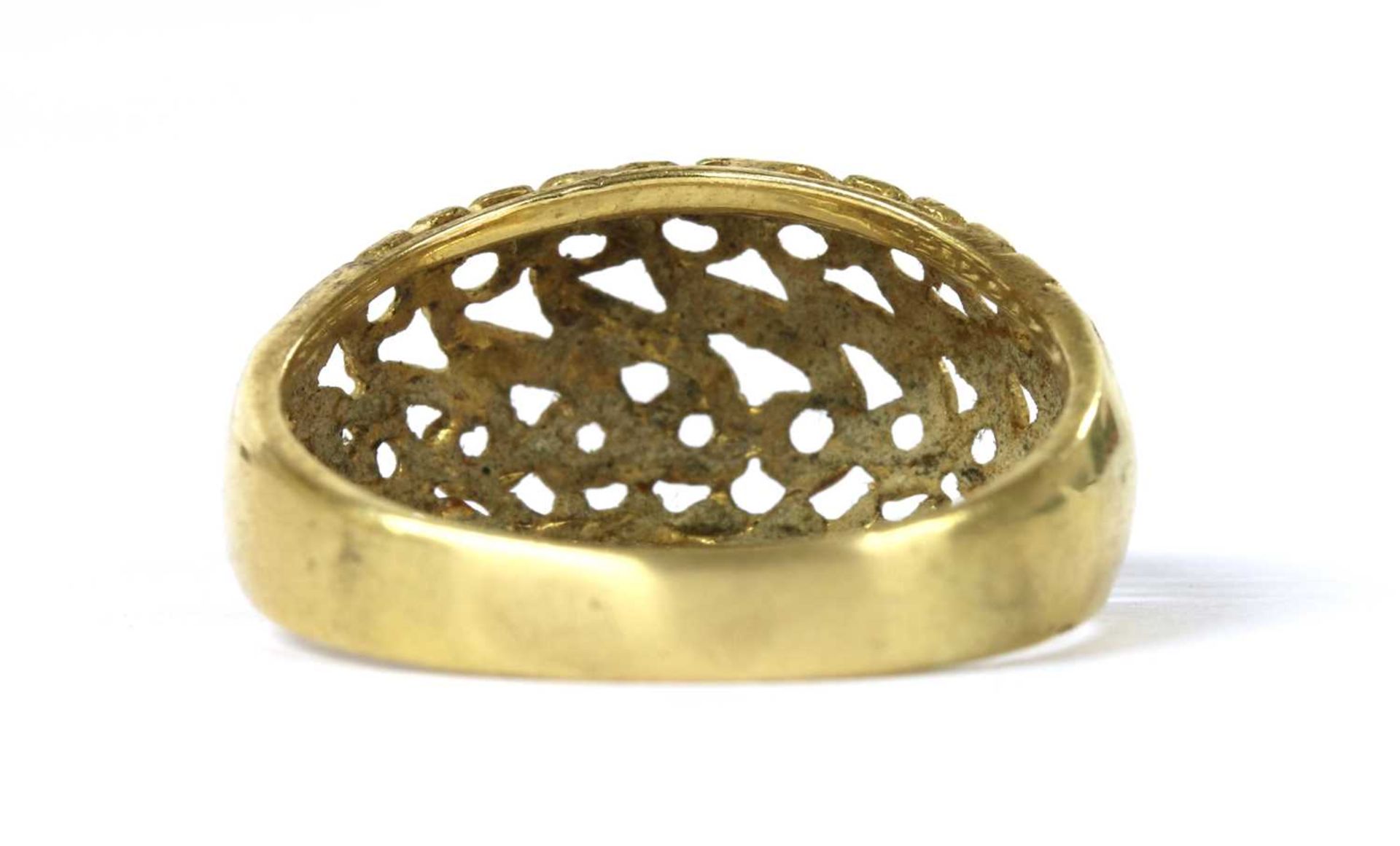 A gold enamel pierced ring, - Image 3 of 3