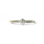 A 9ct white gold single stone diamond ring,