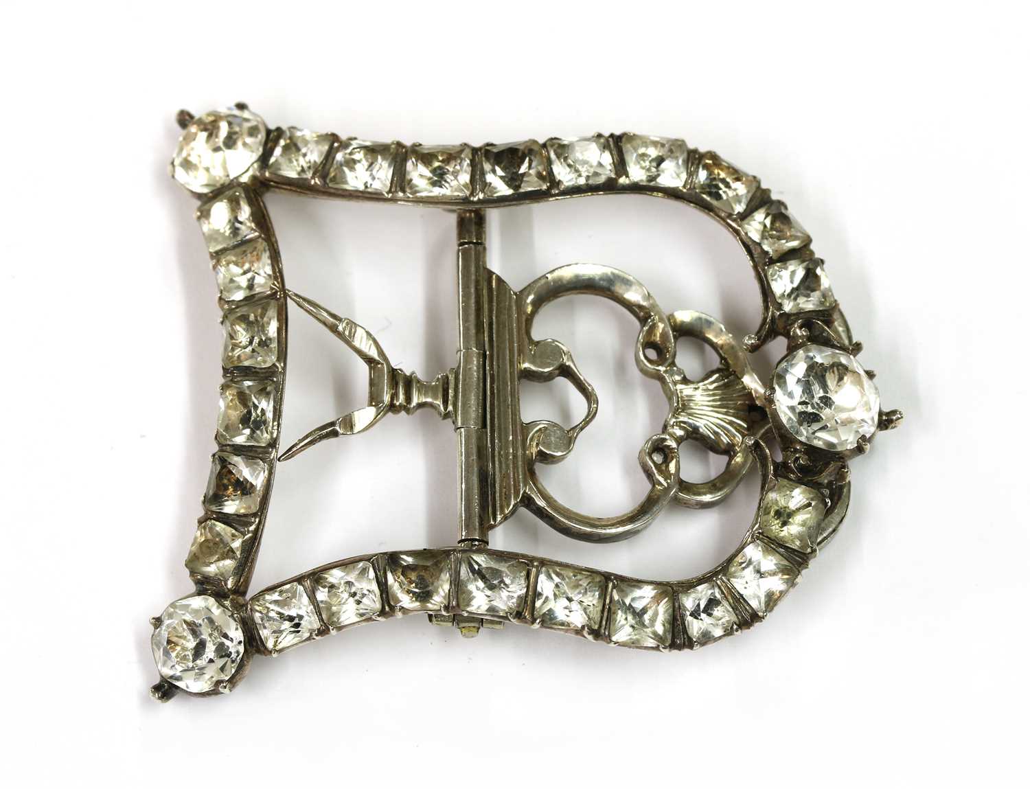 A Georgian silver paste set buckle,