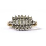 A 9ct gold diamond cluster ring,