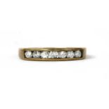 A 9ct gold half eternity ring,