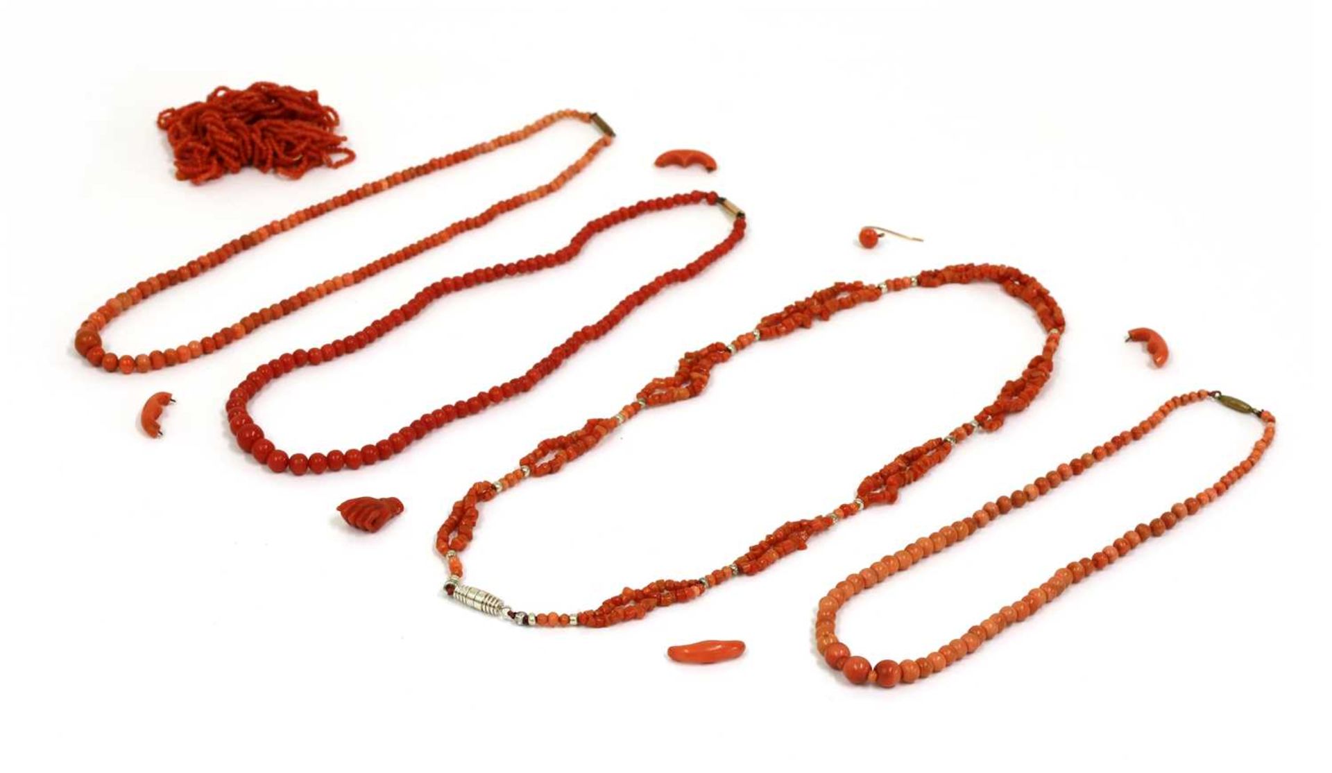 A quantity of coral jewellery,