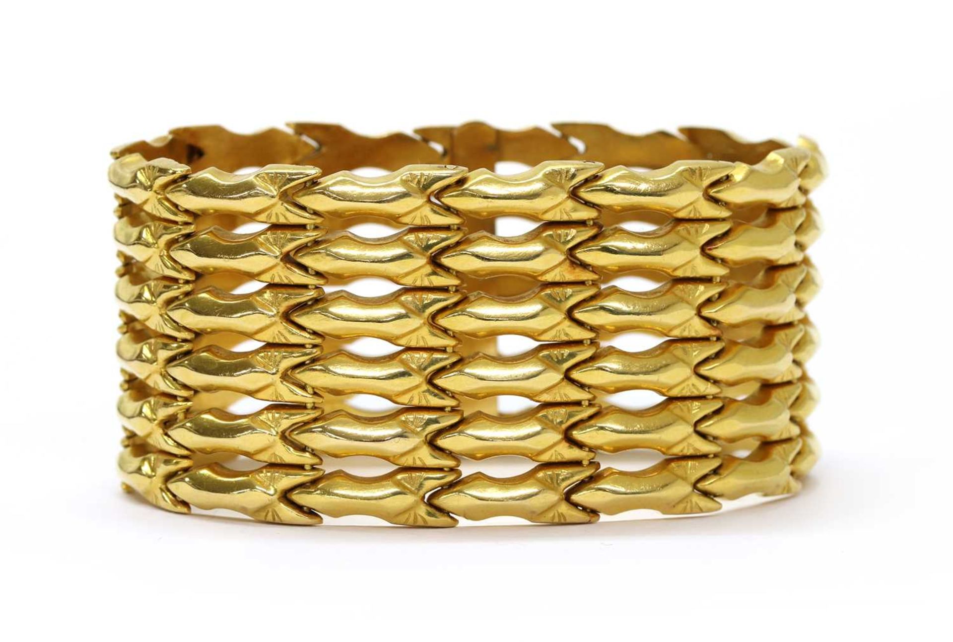 A gold bracelet,