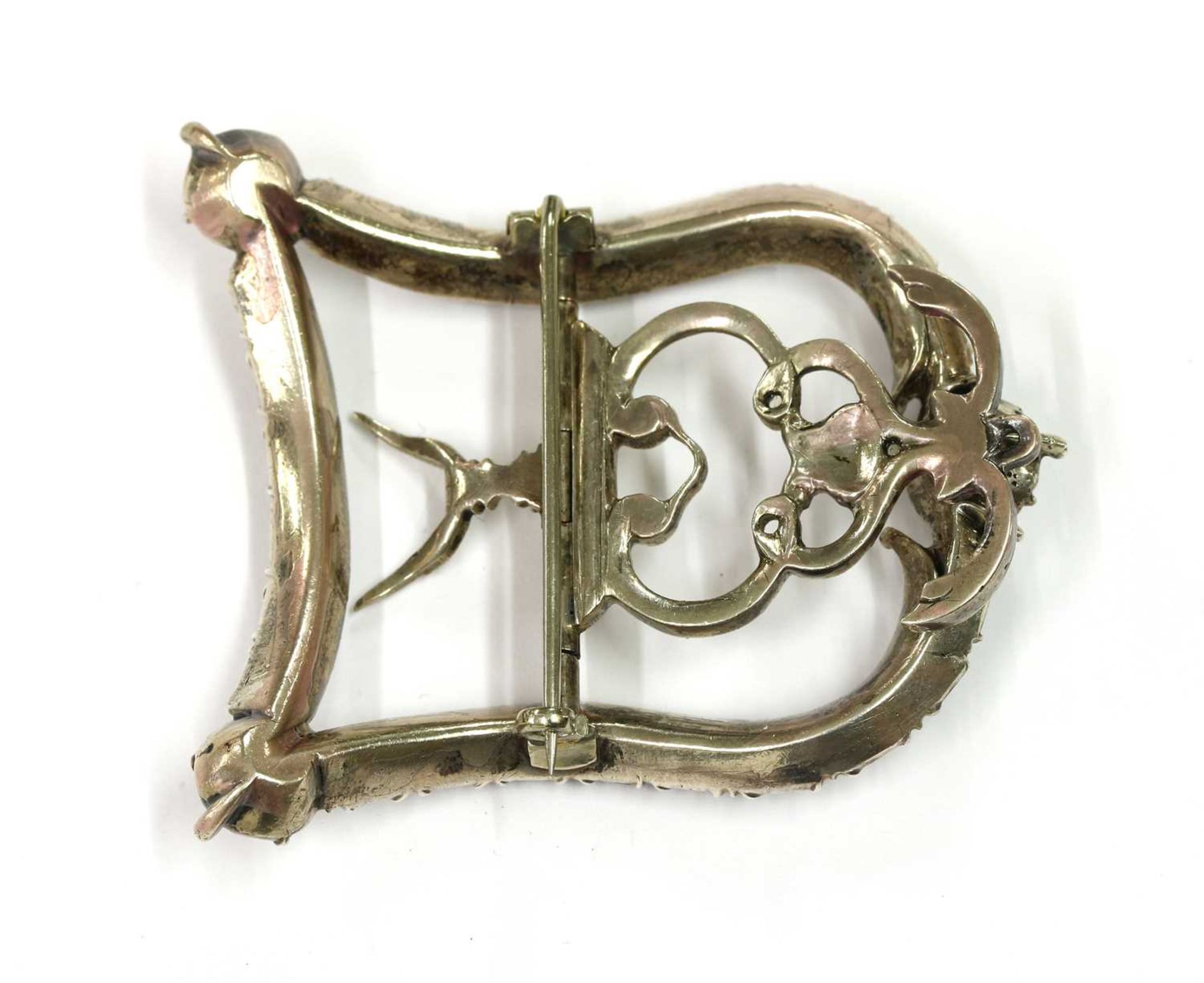 A Georgian silver paste set buckle, - Image 2 of 2