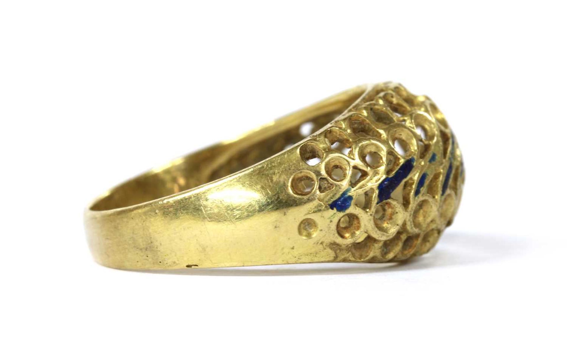 A gold enamel pierced ring, - Image 2 of 3