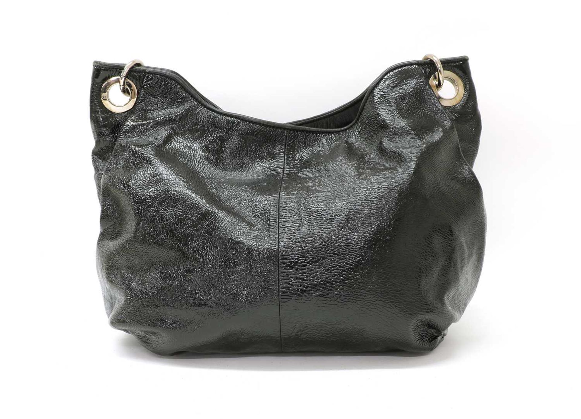 A Giorgio Armani black patent leather slouch shoulder bag, - Image 2 of 2