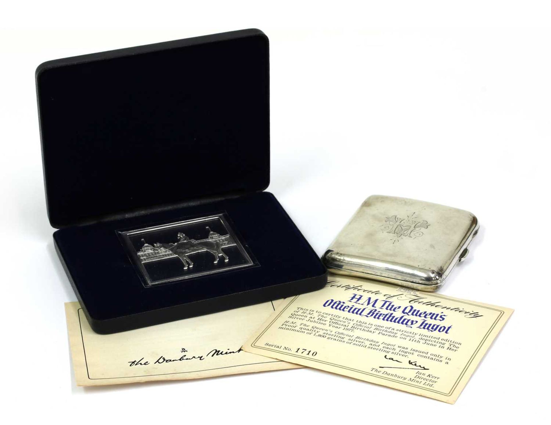A sterling silver cigarette case, - Image 2 of 2