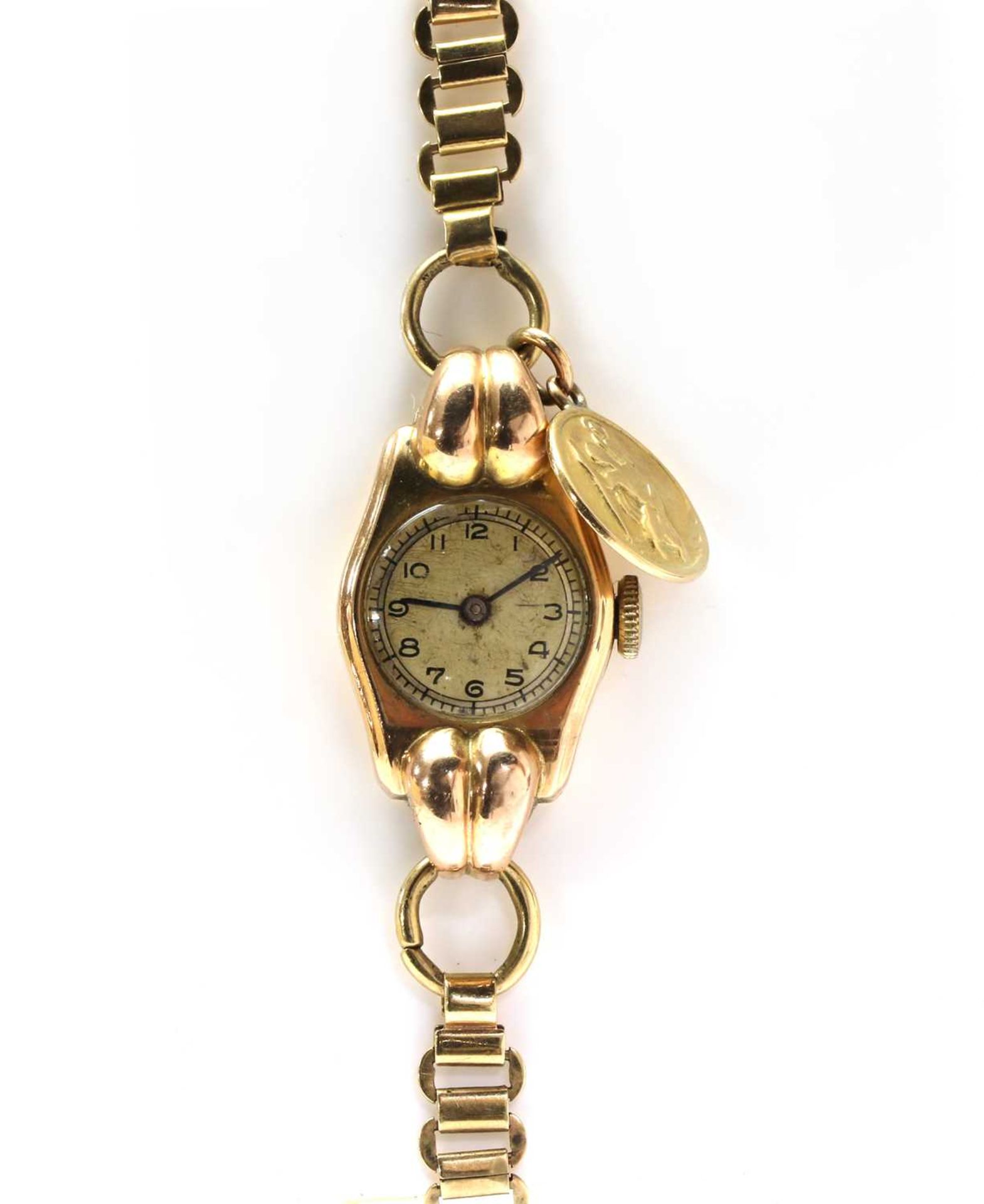 A ladies’ 9ct gold mechanical bracelet watch,