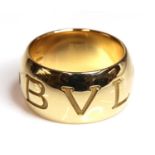 An 18ct gold 'Monologo' ring, by Bulgari,