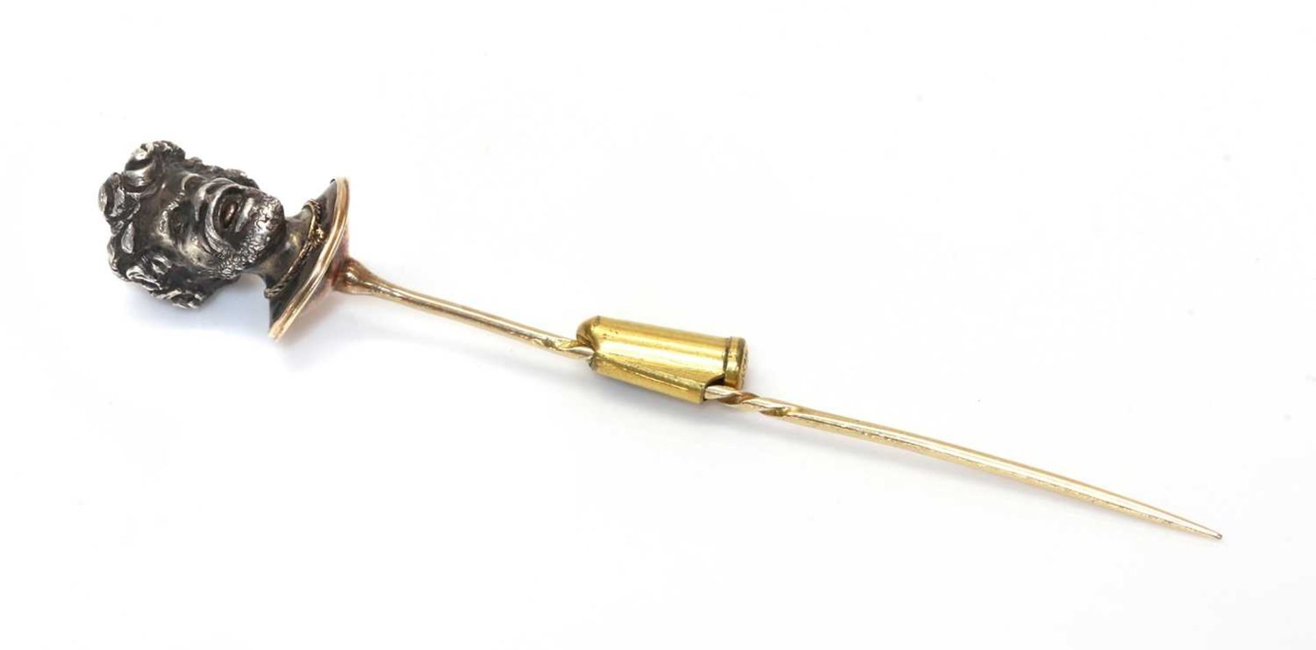 A Victorian silver and gold stick pin, - Image 2 of 2