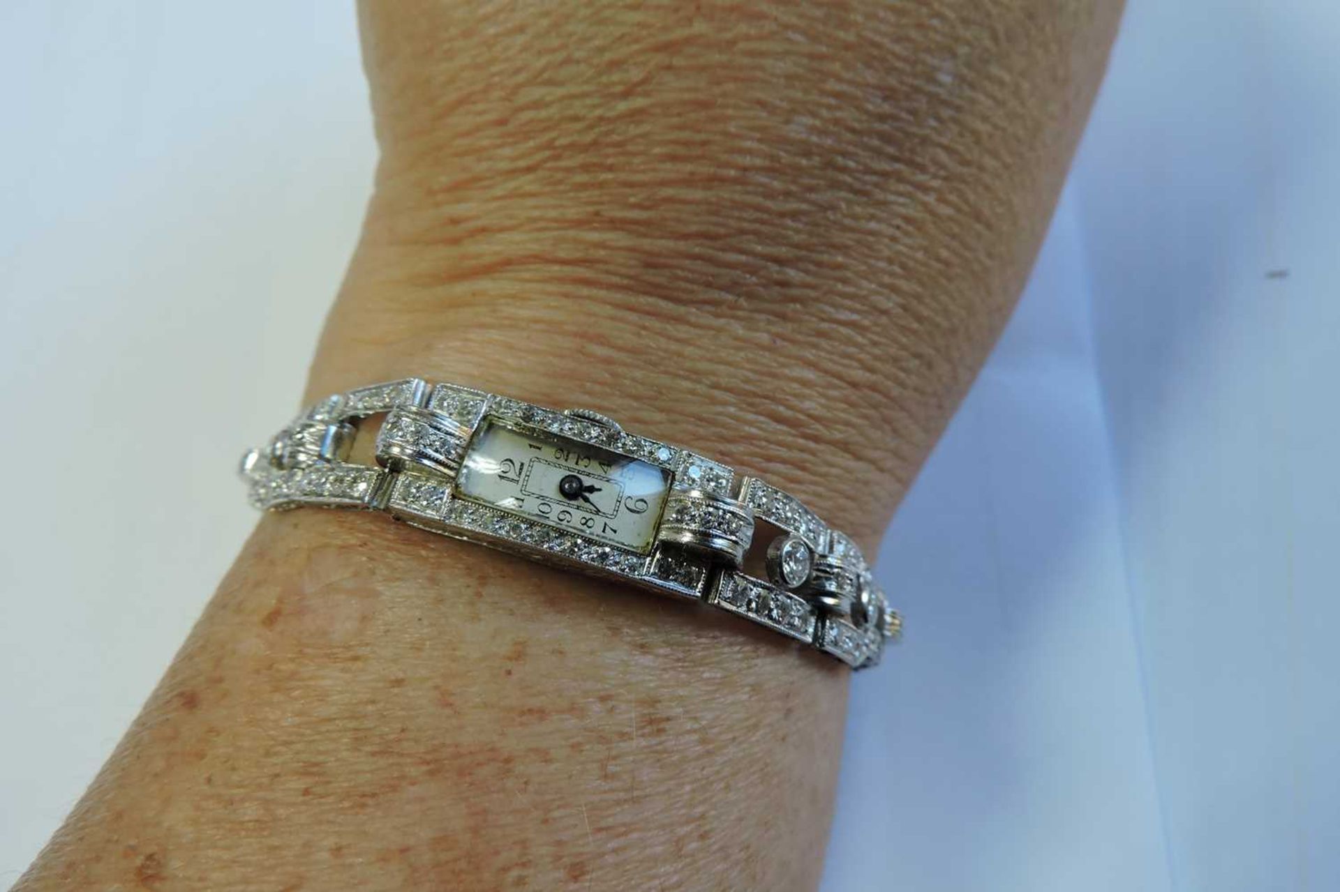 A ladies' Art Deco diamond set mechanical cocktail watch, - Image 3 of 3
