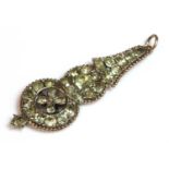 A cased late 18th century Portuguese chrysolite pendant drop,