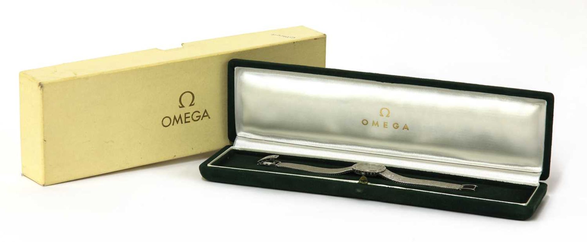A ladies’ 18ct white gold diamond set Omega ‘De Ville’ mechanical bracelet watch, - Image 2 of 2