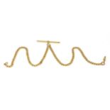 An 18ct gold curb link double Albert chain,