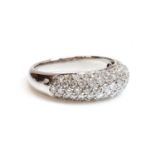 A white gold diamond bombé band ring,