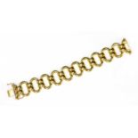 An Italian 14ct gold hollow oval link bracelet,