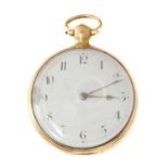 An 18ct gold key wound open faced pocket watch, by George Lefever,