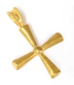 A Byzantine high carat gold hollow cross,