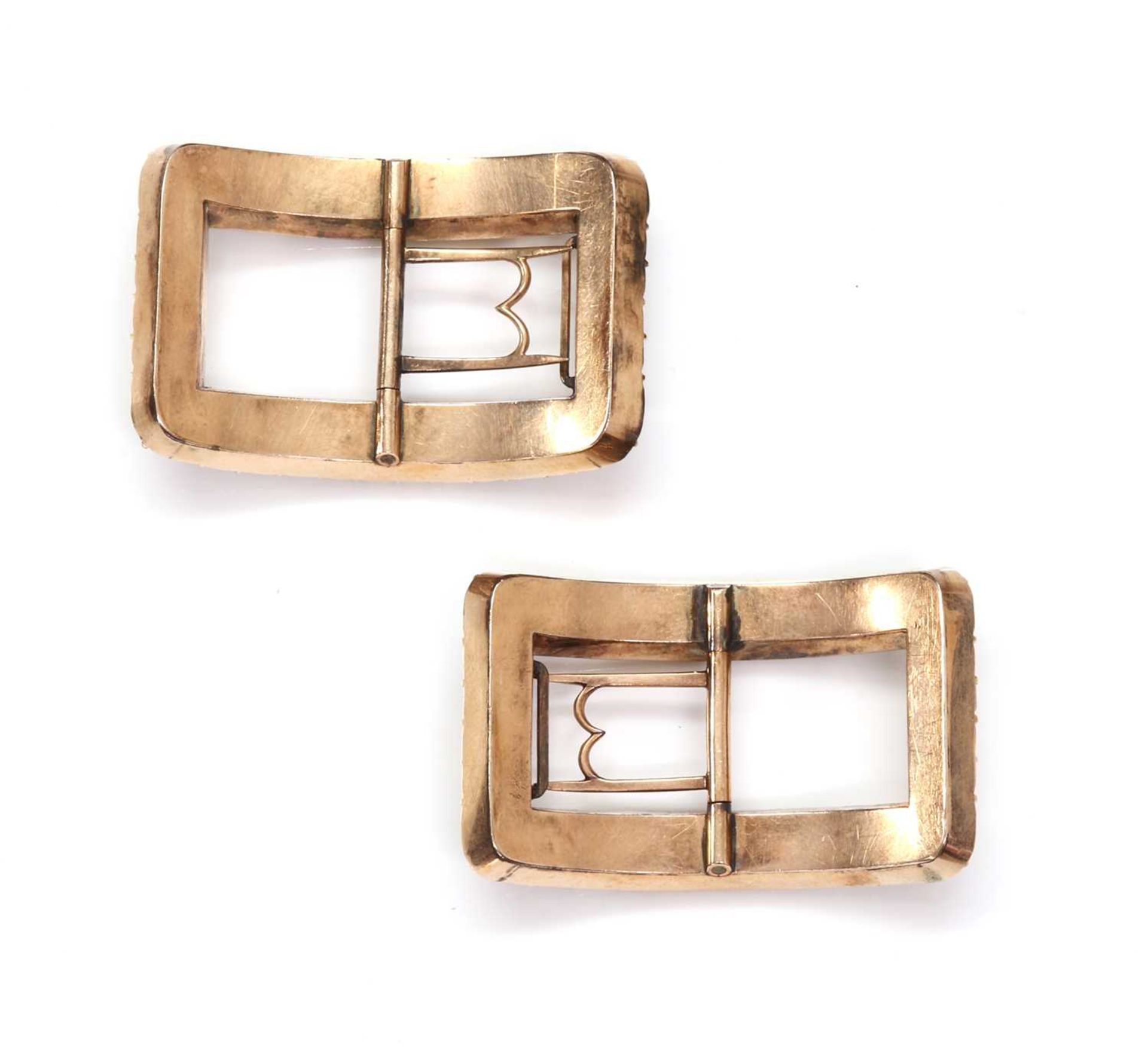 A pair of George III gold mounted topaz shoe buckles, c.1790, - Image 2 of 5