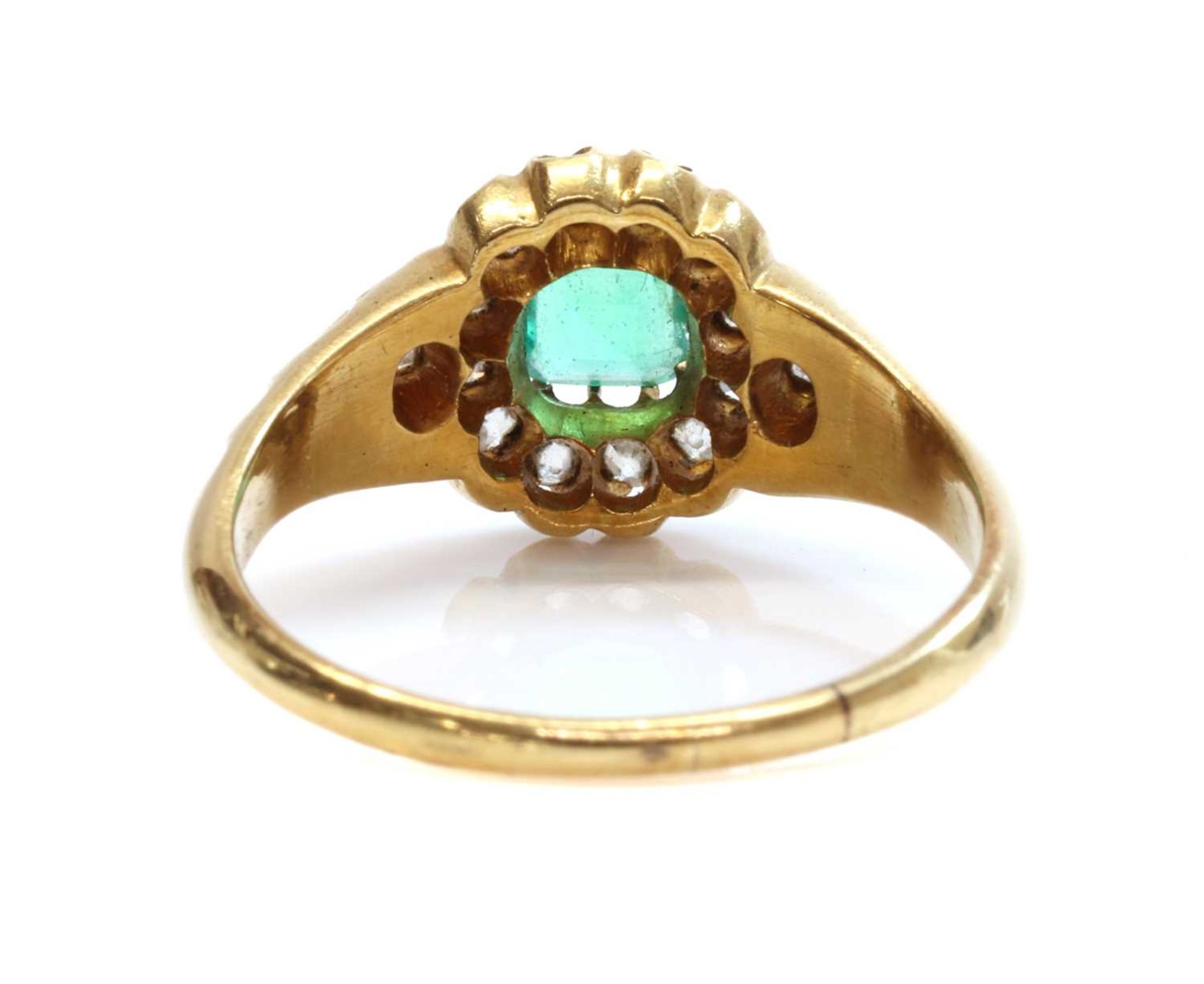A late Victorian emerald and diamond cluster ring, - Image 4 of 4
