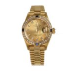 A ladies' 18ct gold Rolex 'Oyster Perpetual Datejust' automatic bracelet watch, c.1990,