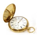 An 18ct gold key wound hunter pocket watch,