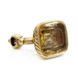 A gold mounted citrine seal, c.1820,