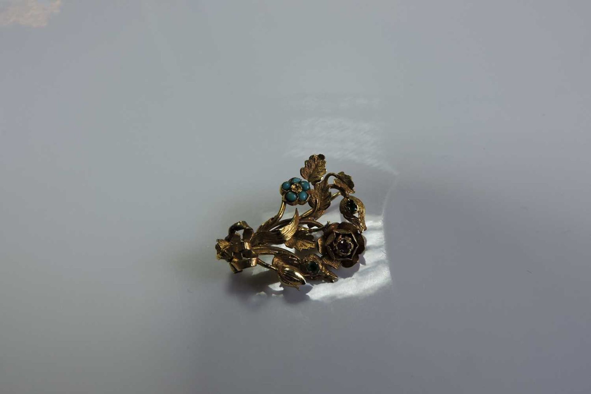 A Regency gold gem set posy brooch, - Image 5 of 6