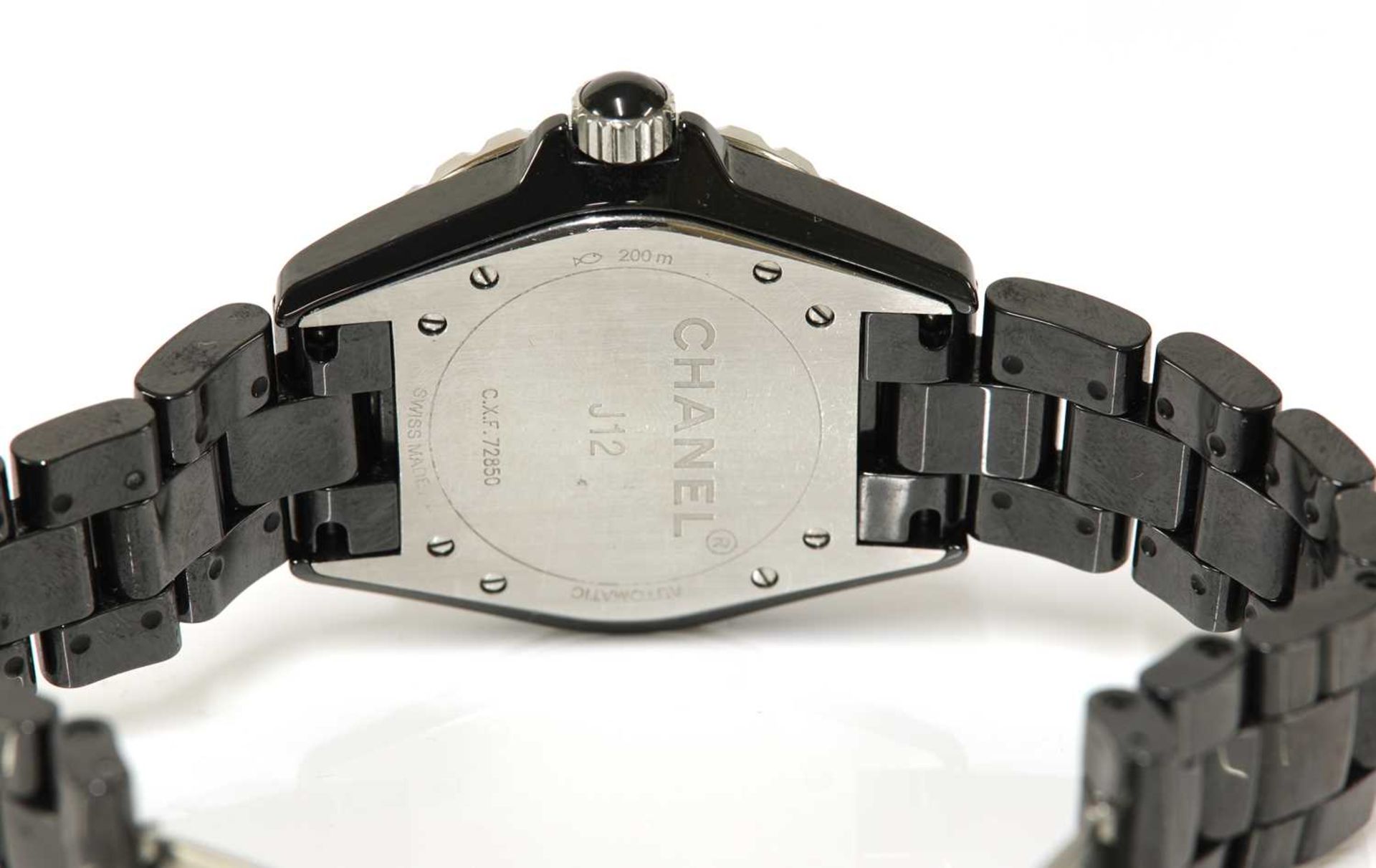 A full size Chanel J12 black ceramic automatic bracelet watch, - Image 3 of 4