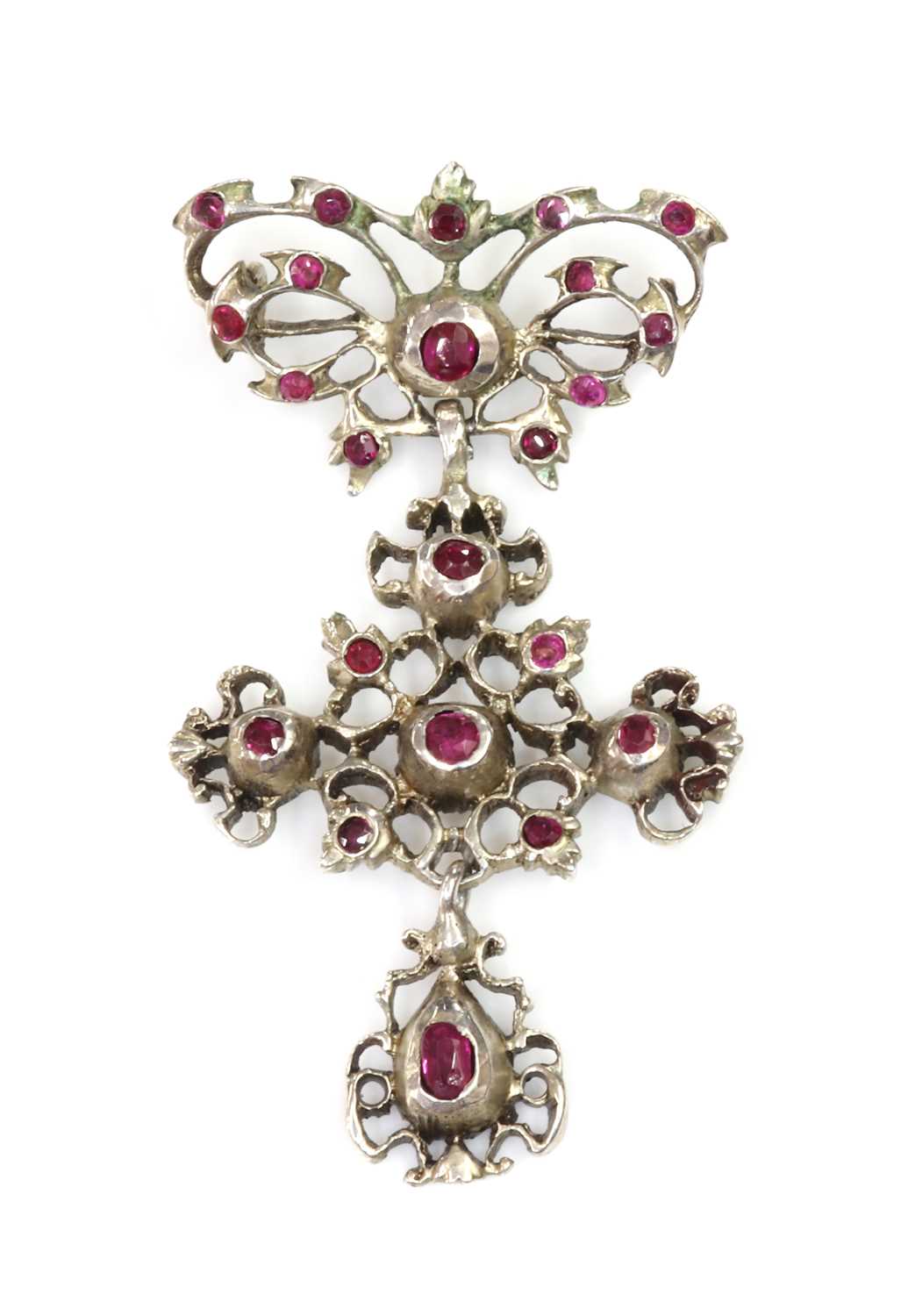 A Georgian ruby set pendant,
