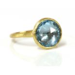 An 18ct gold single stone blue topaz 'Jaipur' ring, by Marco Bicego,