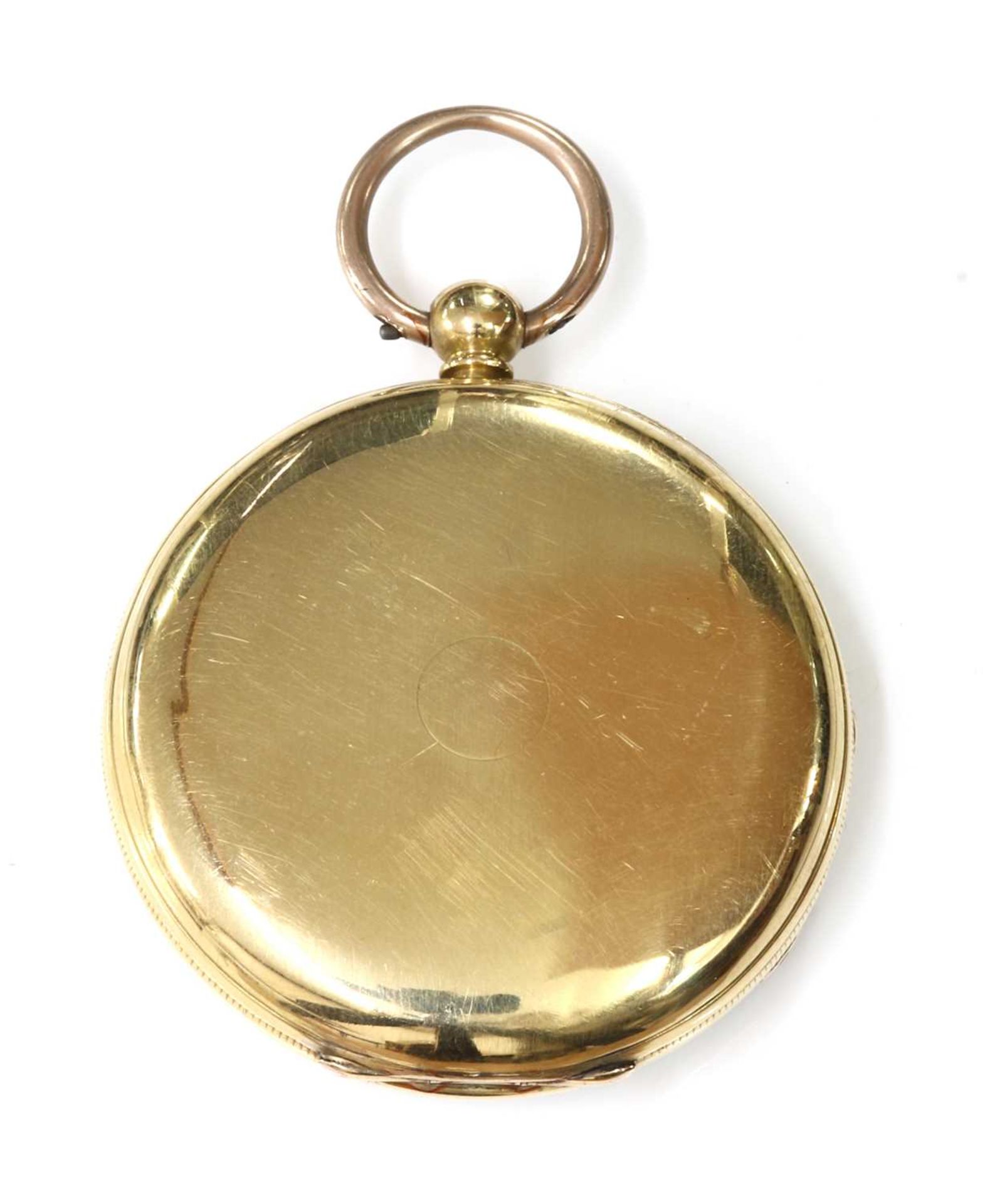 An 18ct gold key wound open faced pocket watch, - Bild 2 aus 3