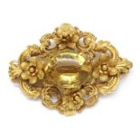 A Victorian gold citrine brooch, c.1840,