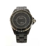 A full size Chanel J12 black ceramic automatic bracelet watch,