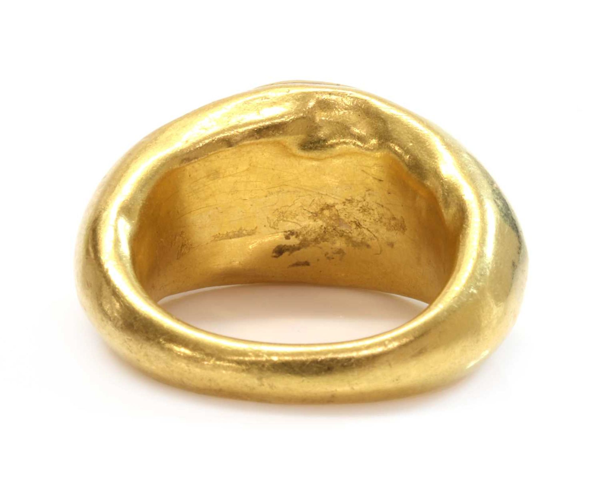 A Roman hollow gold hardstone intaglio ring, - Image 3 of 3