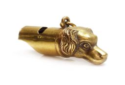 A Victorian 15ct gold whistle,