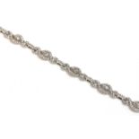 A white gold diamond bracelet,