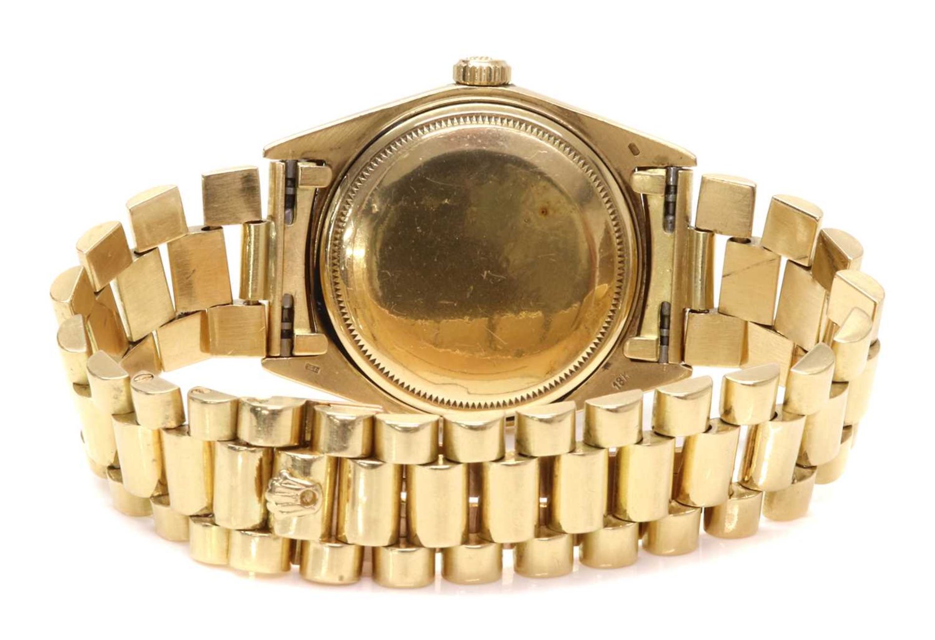 A gentlemen's 18ct gold Rolex 'Oyster Perpetual' automatic day date bracelet watch 1803, c.1973, - Image 2 of 3