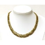 An Italian gold Byzantine link necklace and bracelet suite,