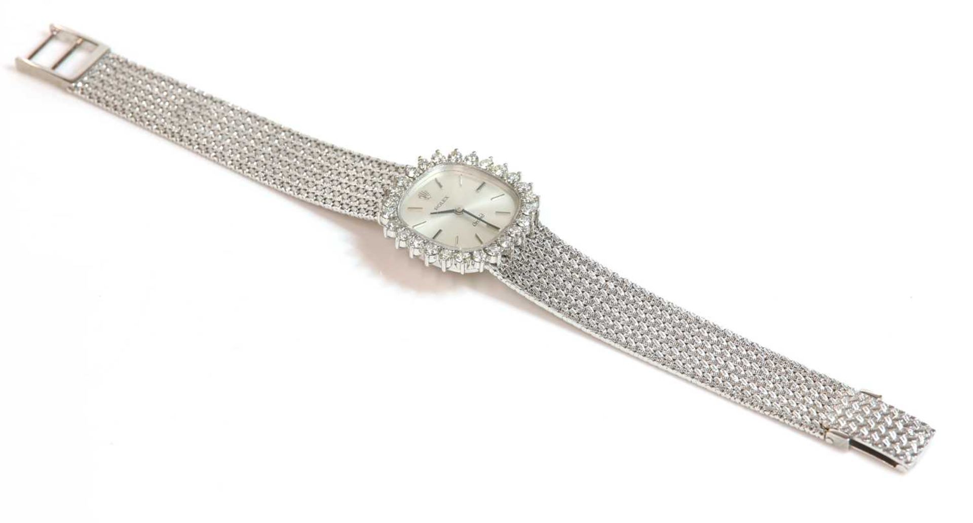 A ladies' 18ct white gold diamond set Rolex 'Orchid' mechanical bracelet watch, - Image 2 of 4
