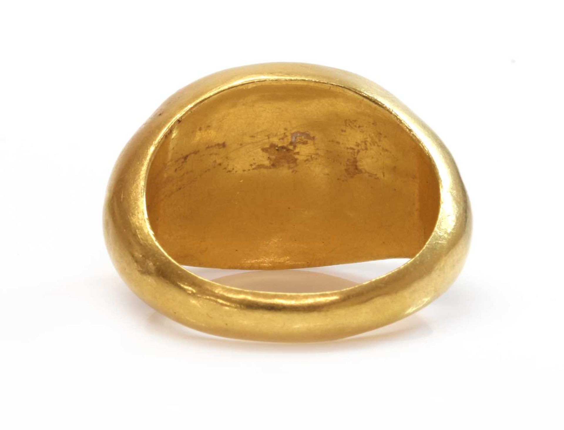 A Roman hollow gold hardstone intaglio ring, - Image 3 of 9