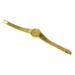 A ladies’ 18ct gold Omega quartz bracelet watch,