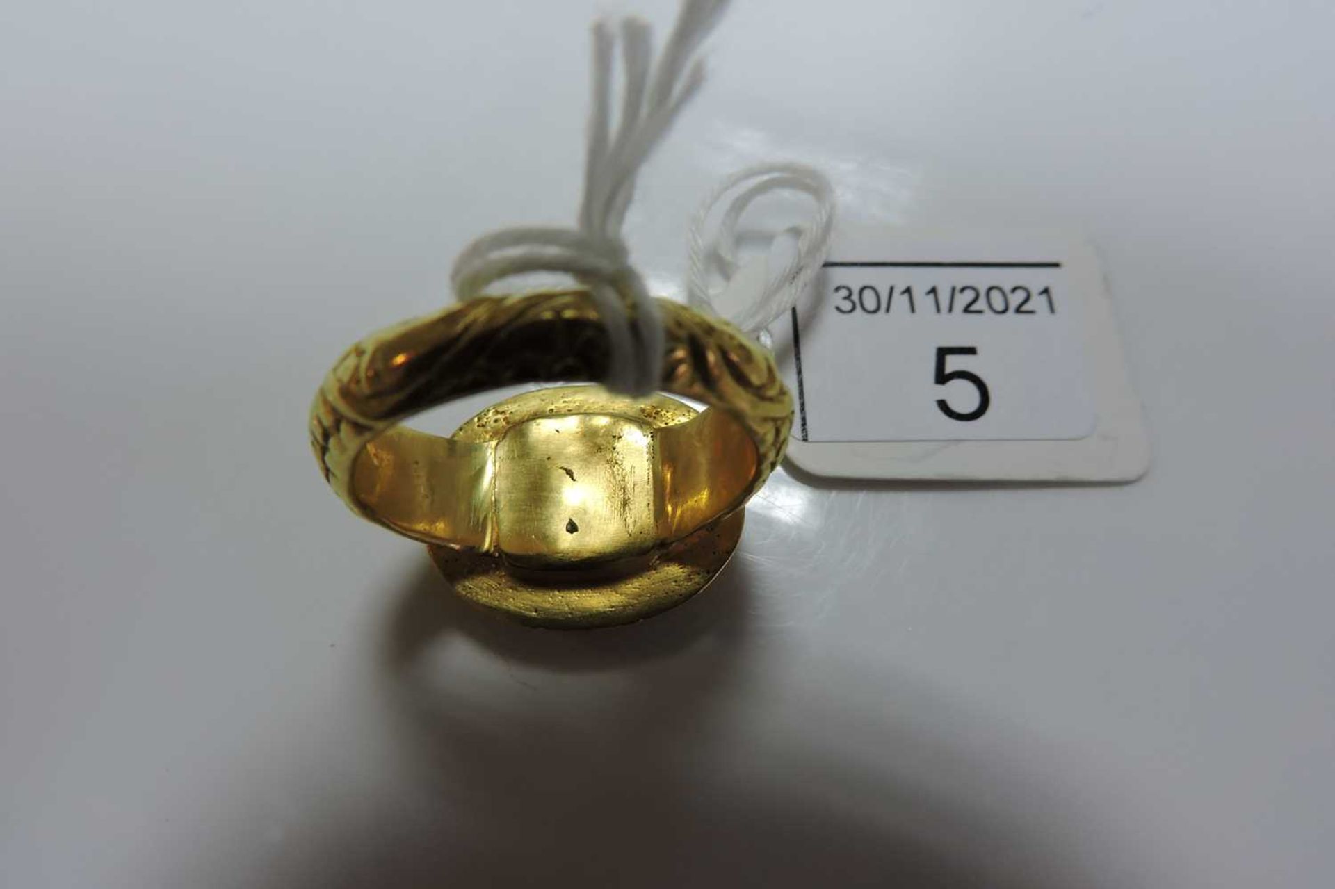 A Roman gold hardstone intaglio ring, - Image 4 of 6