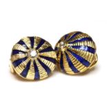 A pair of gold enamel and diamond earrings by Jean Schlumberger, for Tiffany & Co.,