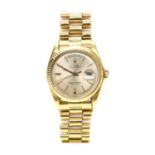 A gentlemen's 18ct gold Rolex 'Oyster Perpetual' automatic day date bracelet watch 1803, c.1973,