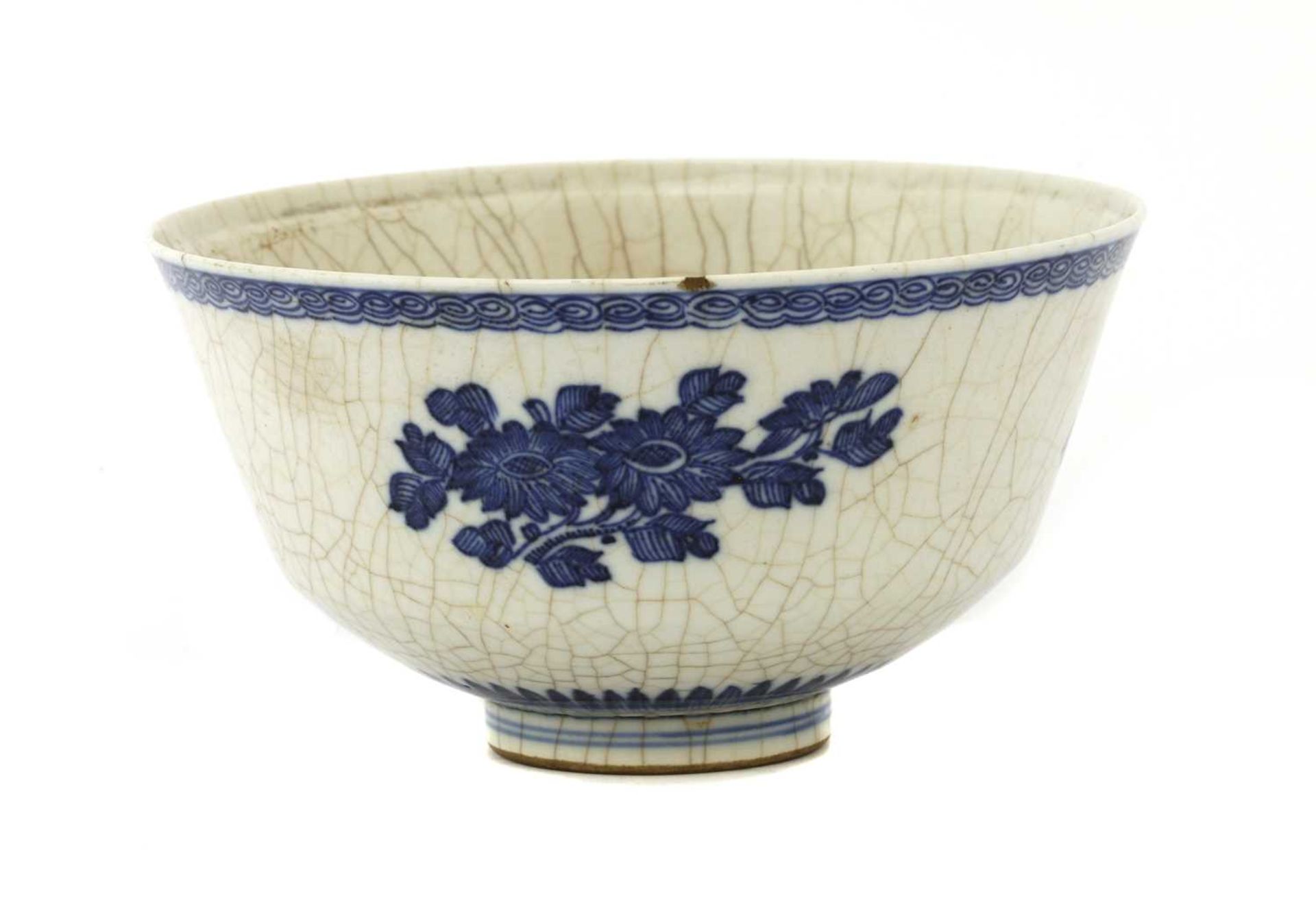 A Chinese blue and white soft-paste bowl, - Image 2 of 3